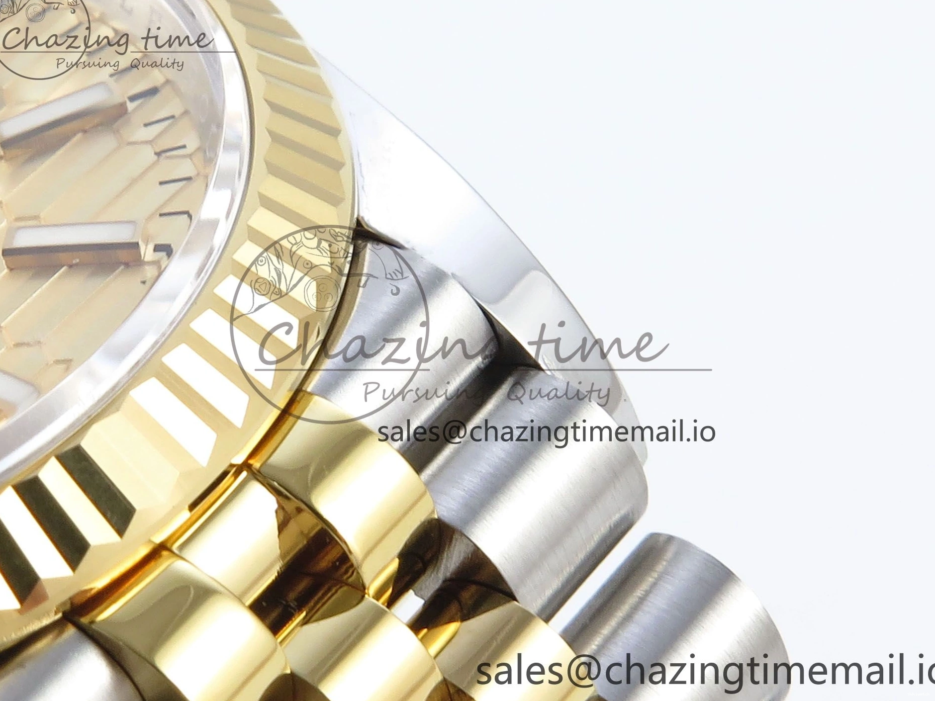 Best Stick YG 126233 EWEF SS on Textured Jubilee A3235 Bracelet 36 Marker YG Edition DateJust Dial 0510